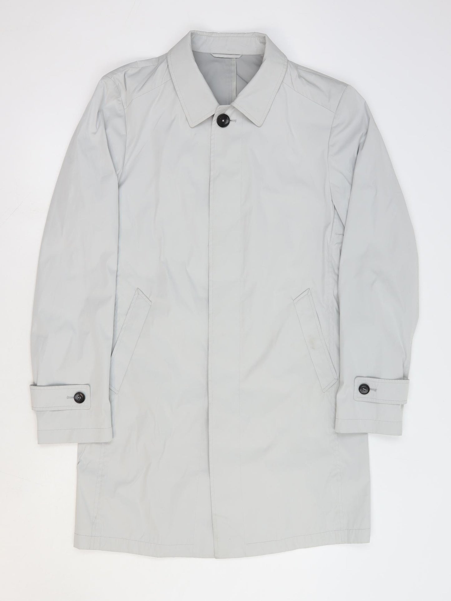 Guards London Mens Grey Overcoat Coat Size 36 Button