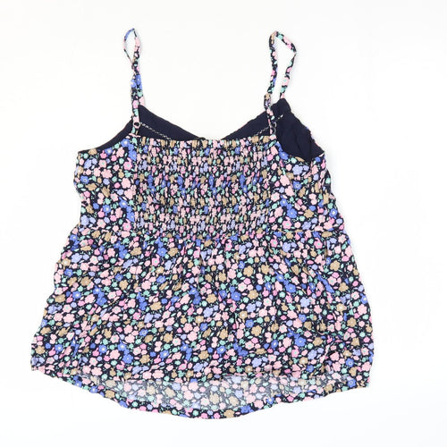 Marks and Spencer Womens Multicoloured Floral Viscose Camisole Blouse Size 12 V-Neck - Shirred Back