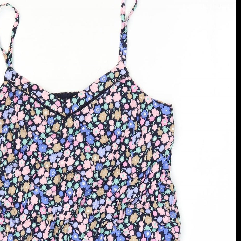 Marks and Spencer Womens Multicoloured Floral Viscose Camisole Blouse Size 12 V-Neck - Shirred Back