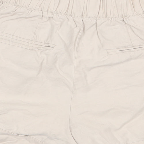 Zara Womens Beige Lyocell Cargo Shorts Size XS Regular Pull On