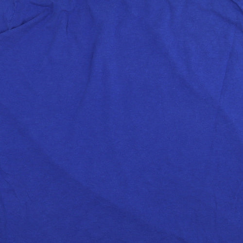 Yours Womens Blue Cotton Basic T-Shirt Size 30 Scoop Neck