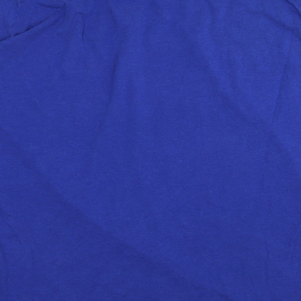 Yours Womens Blue Cotton Basic T-Shirt Size 30 Scoop Neck