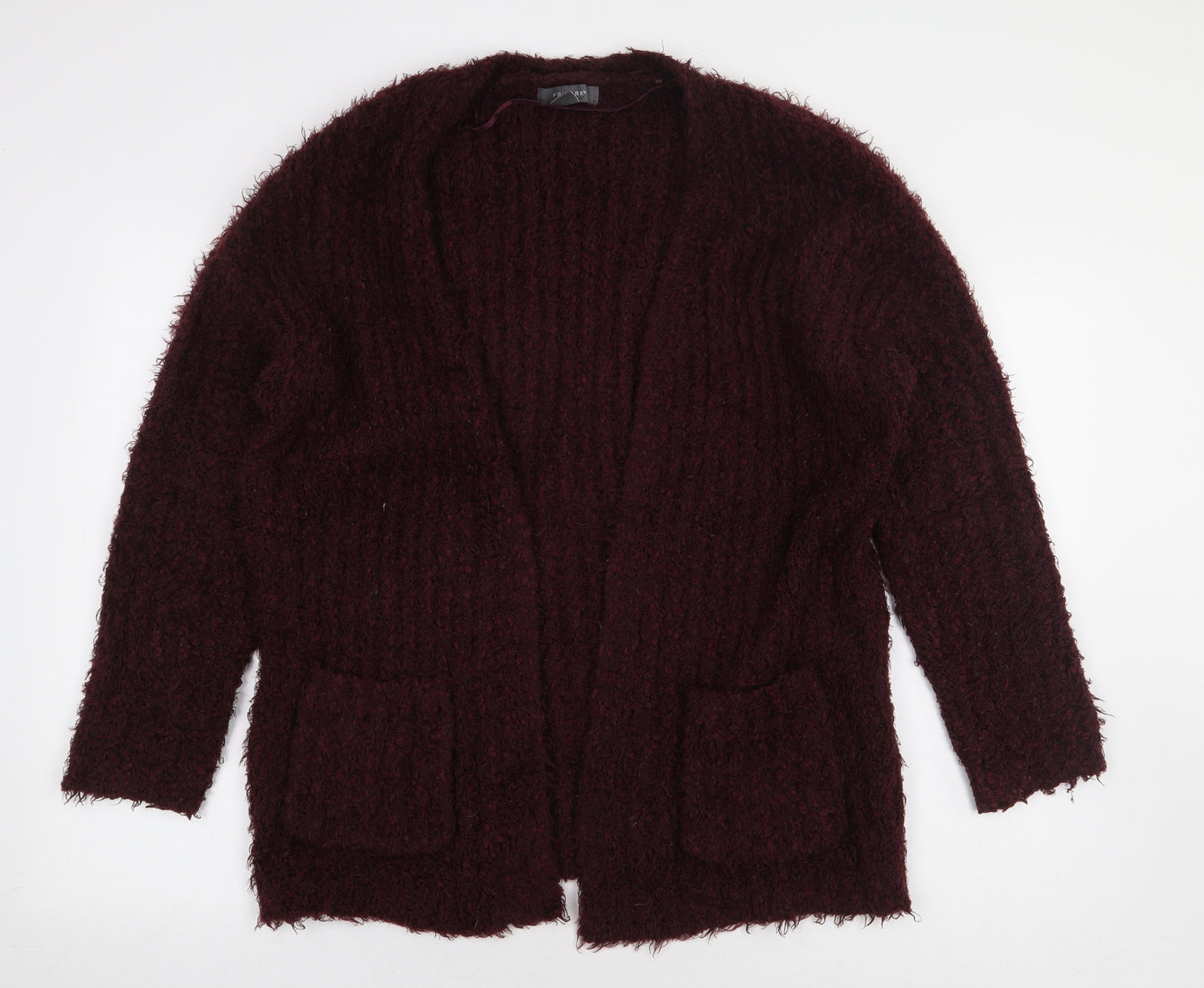 Primark Womens Red Round Neck Polyester Cardigan Jumper Size M