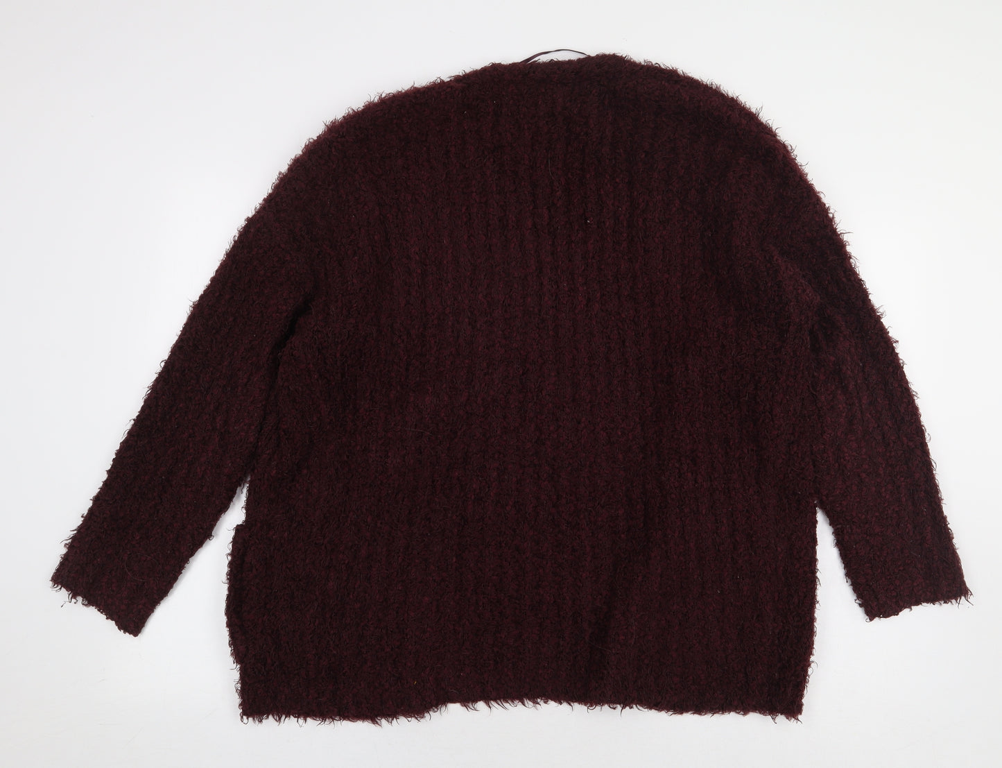 Primark Womens Red Round Neck Polyester Cardigan Jumper Size M