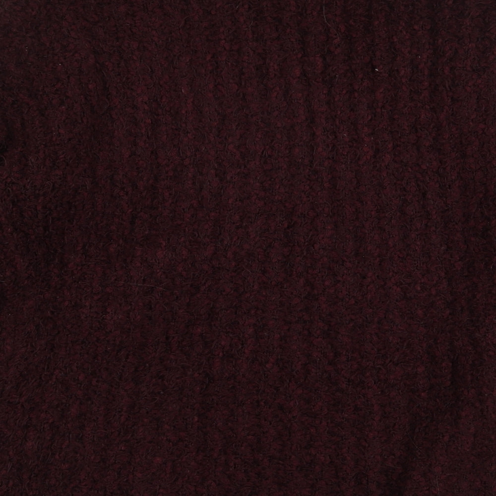 Primark Womens Red Round Neck Polyester Cardigan Jumper Size M
