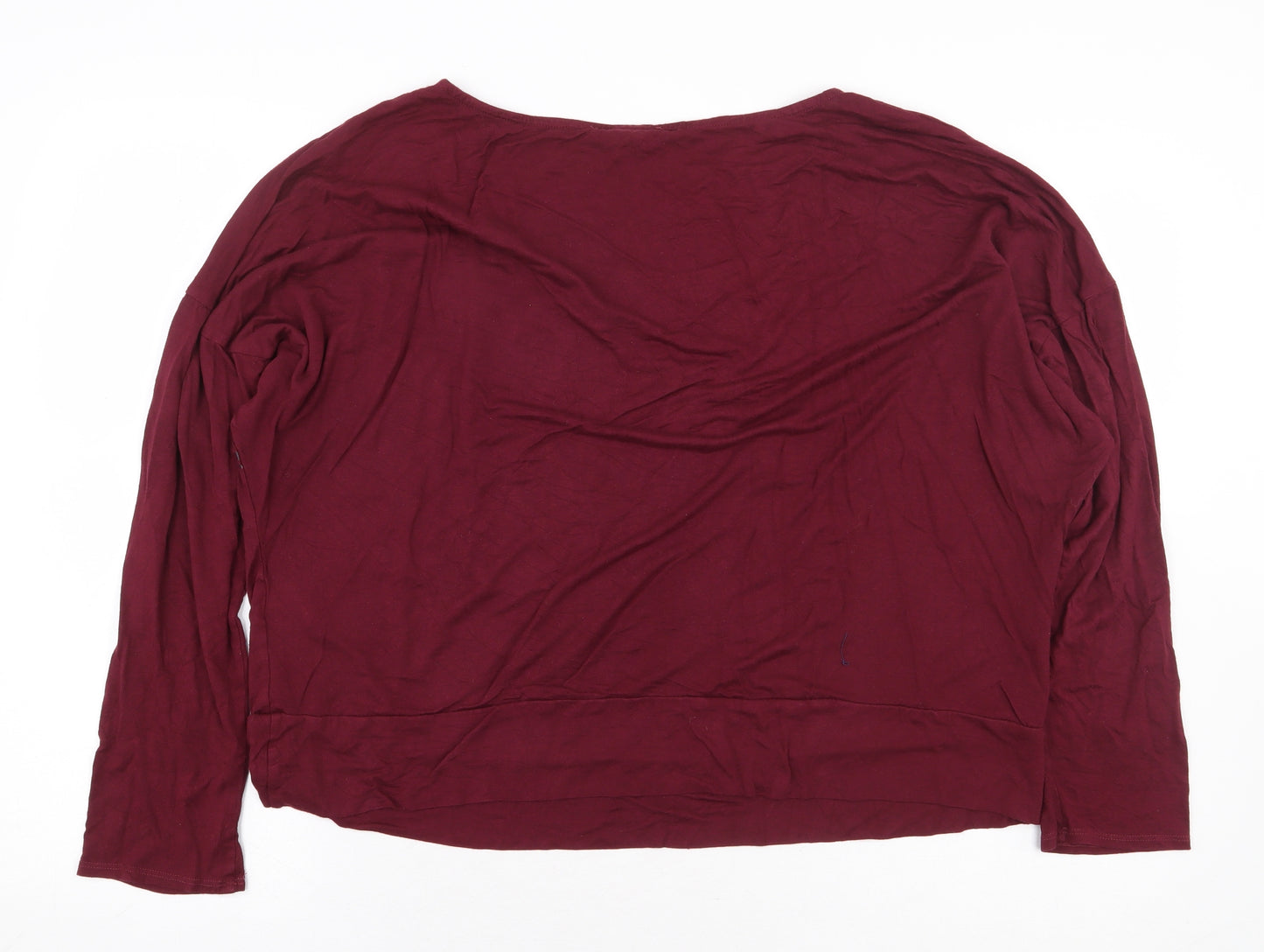 Principles Womens Red Geometric Viscose Basic T-Shirt Size XL Round Neck