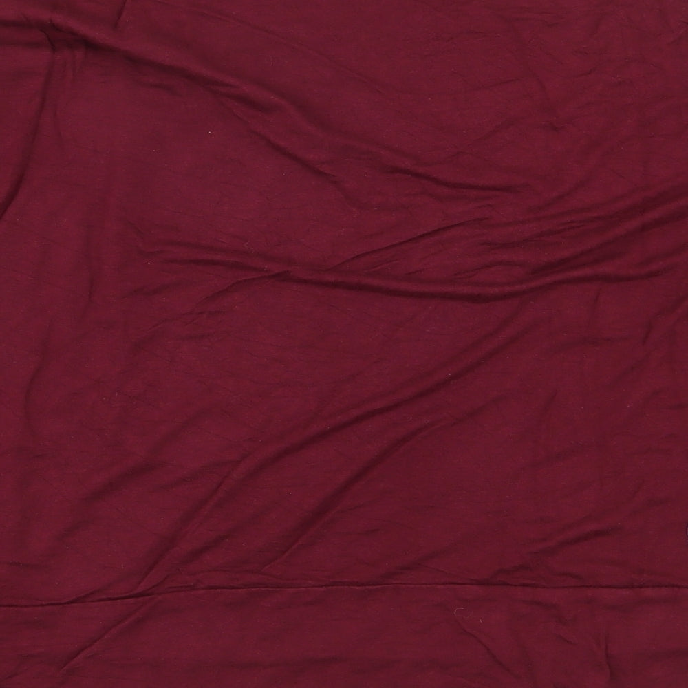 Principles Womens Red Geometric Viscose Basic T-Shirt Size XL Round Neck
