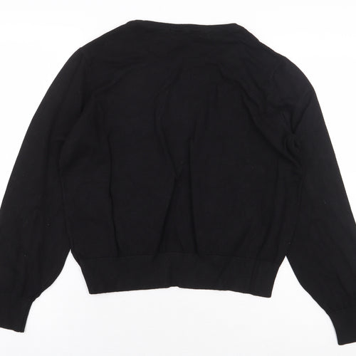 H&M Womens Black Viscose Pullover Sweatshirt Size L Pullover