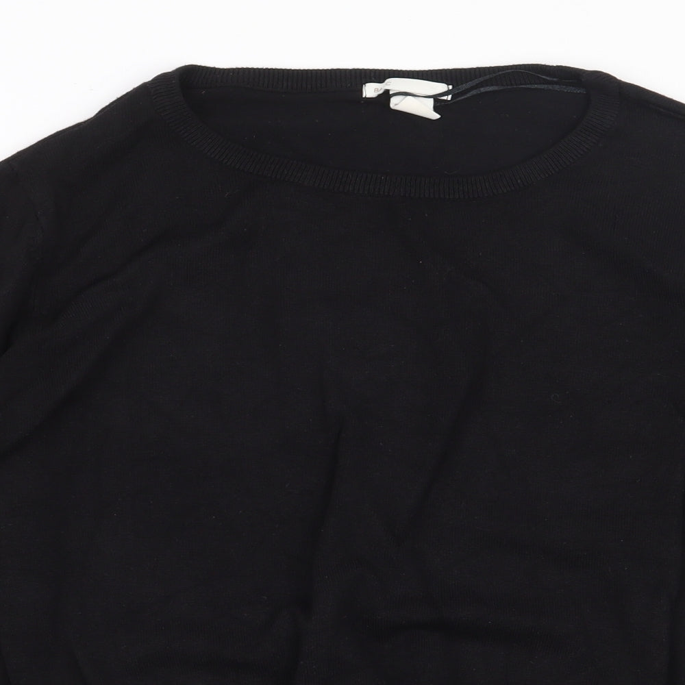 H&M Womens Black Viscose Pullover Sweatshirt Size L Pullover