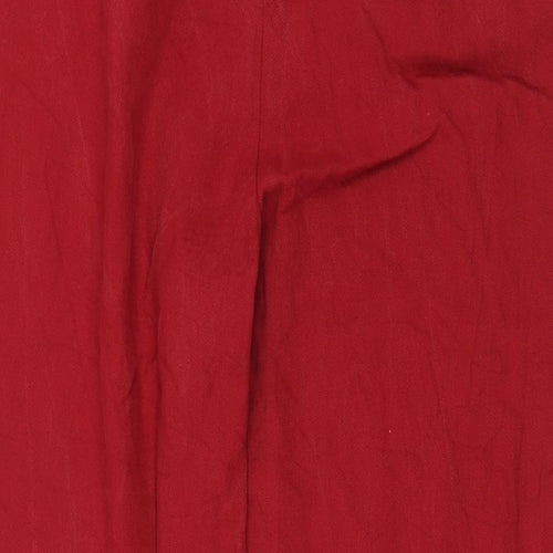 Zara Womens Red Lyocell Trousers Size XS L21 in Regular Zip