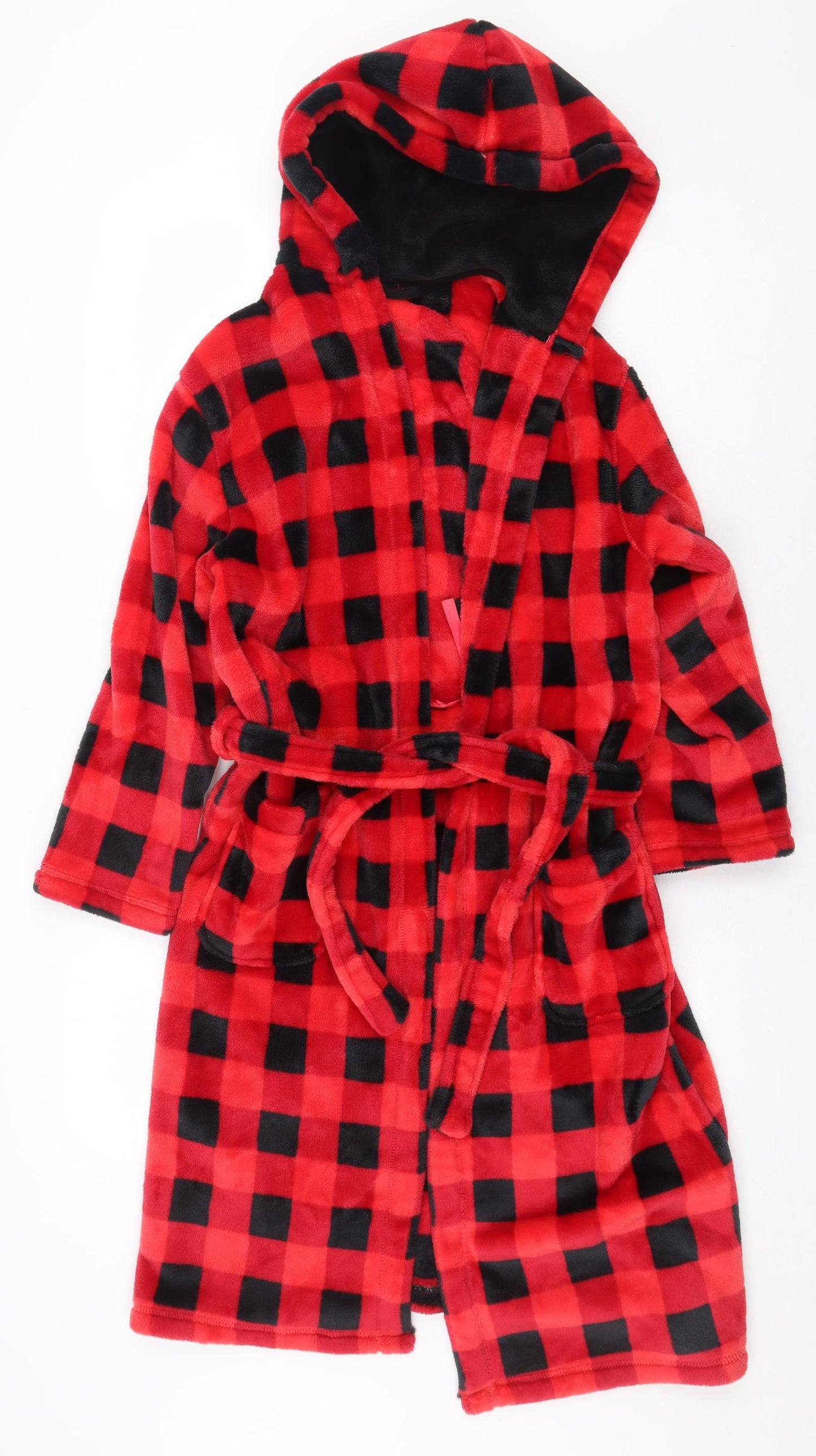 Marks and Spencer Boys Red Check Polyester Gown Size 11-12 Years Tie