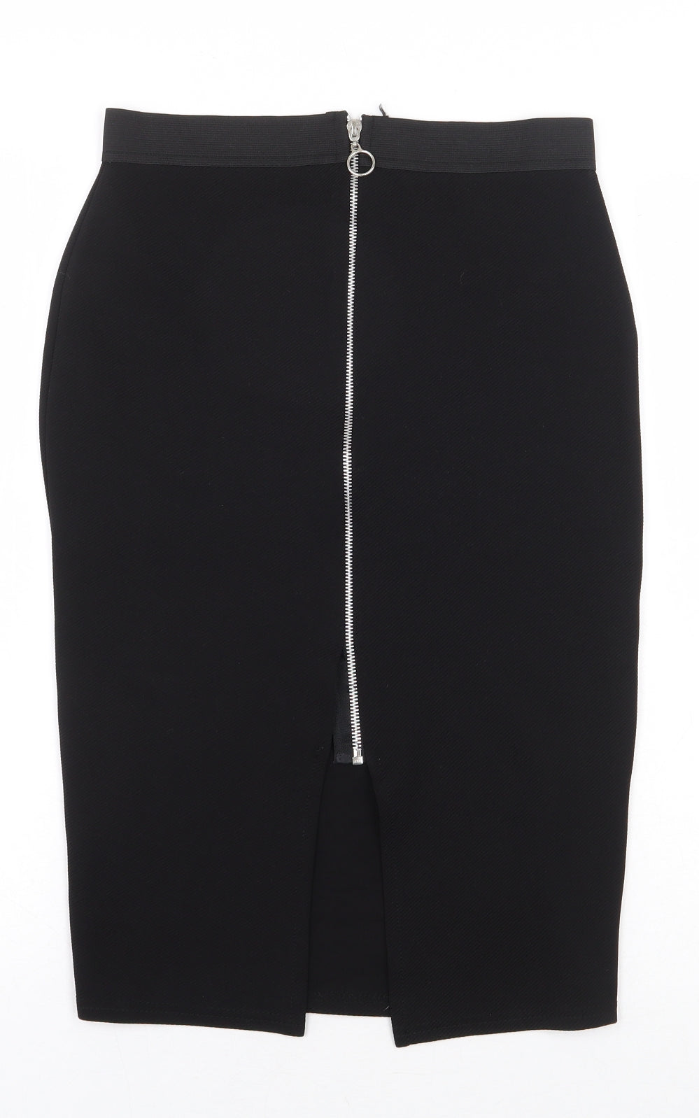 Select Womens Black Polyester Straight & Pencil Skirt Size 6 Zip - Front Slit