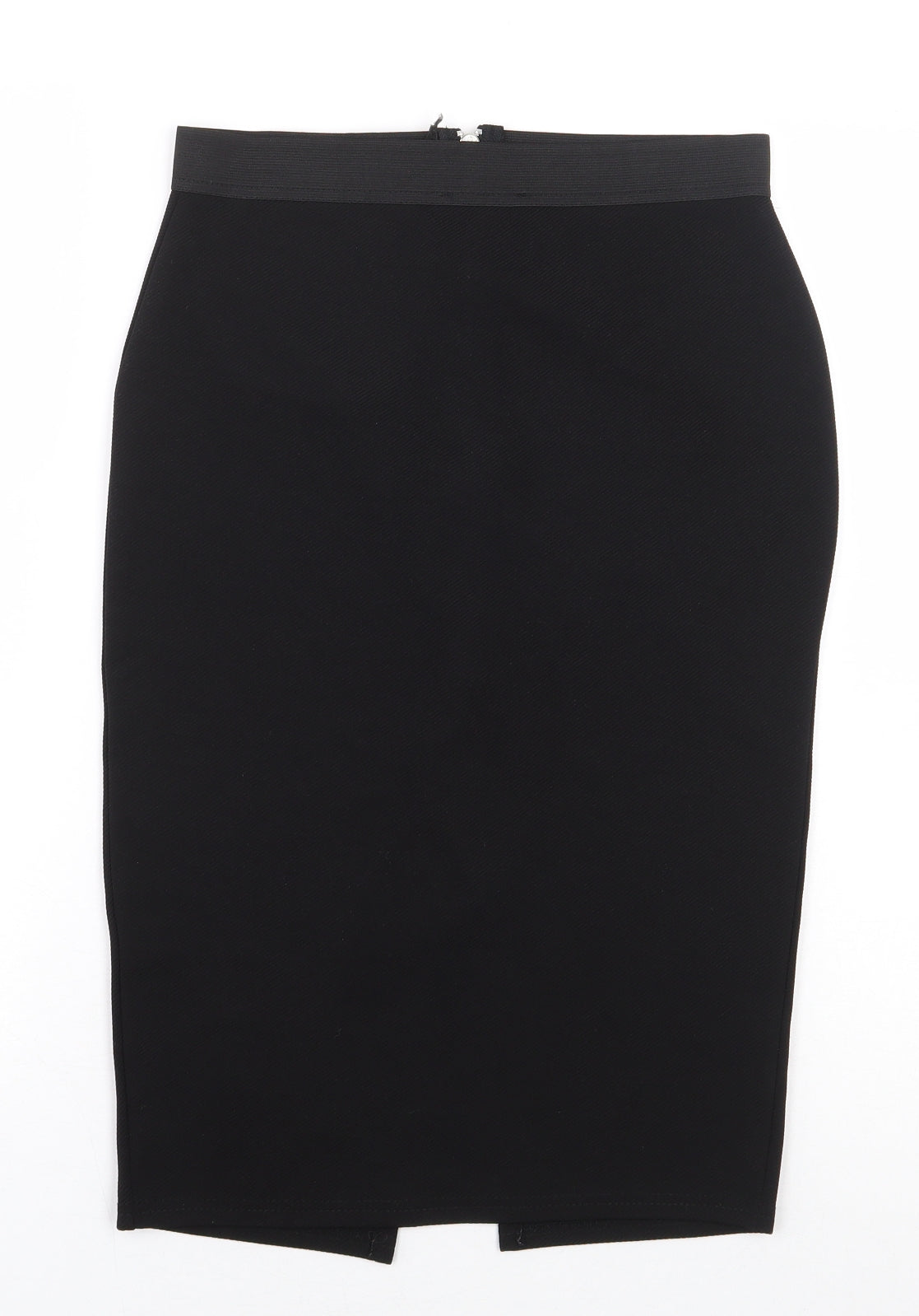 Select Womens Black Polyester Straight & Pencil Skirt Size 6 Zip - Front Slit