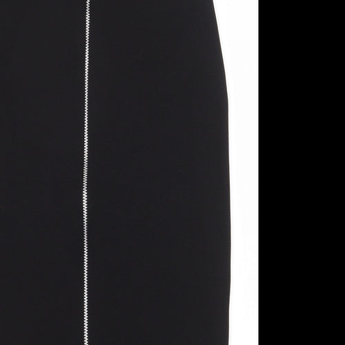 Select Womens Black Polyester Straight & Pencil Skirt Size 6 Zip - Front Slit