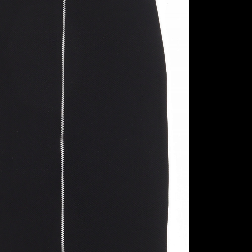 Select Womens Black Polyester Straight & Pencil Skirt Size 6 Zip - Front Slit