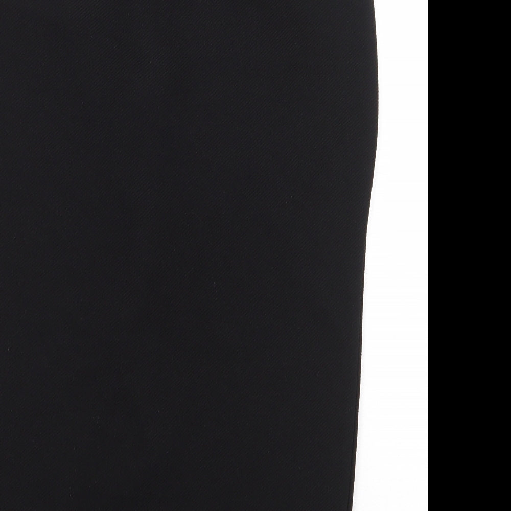 Select Womens Black Polyester Straight & Pencil Skirt Size 6 Zip - Front Slit