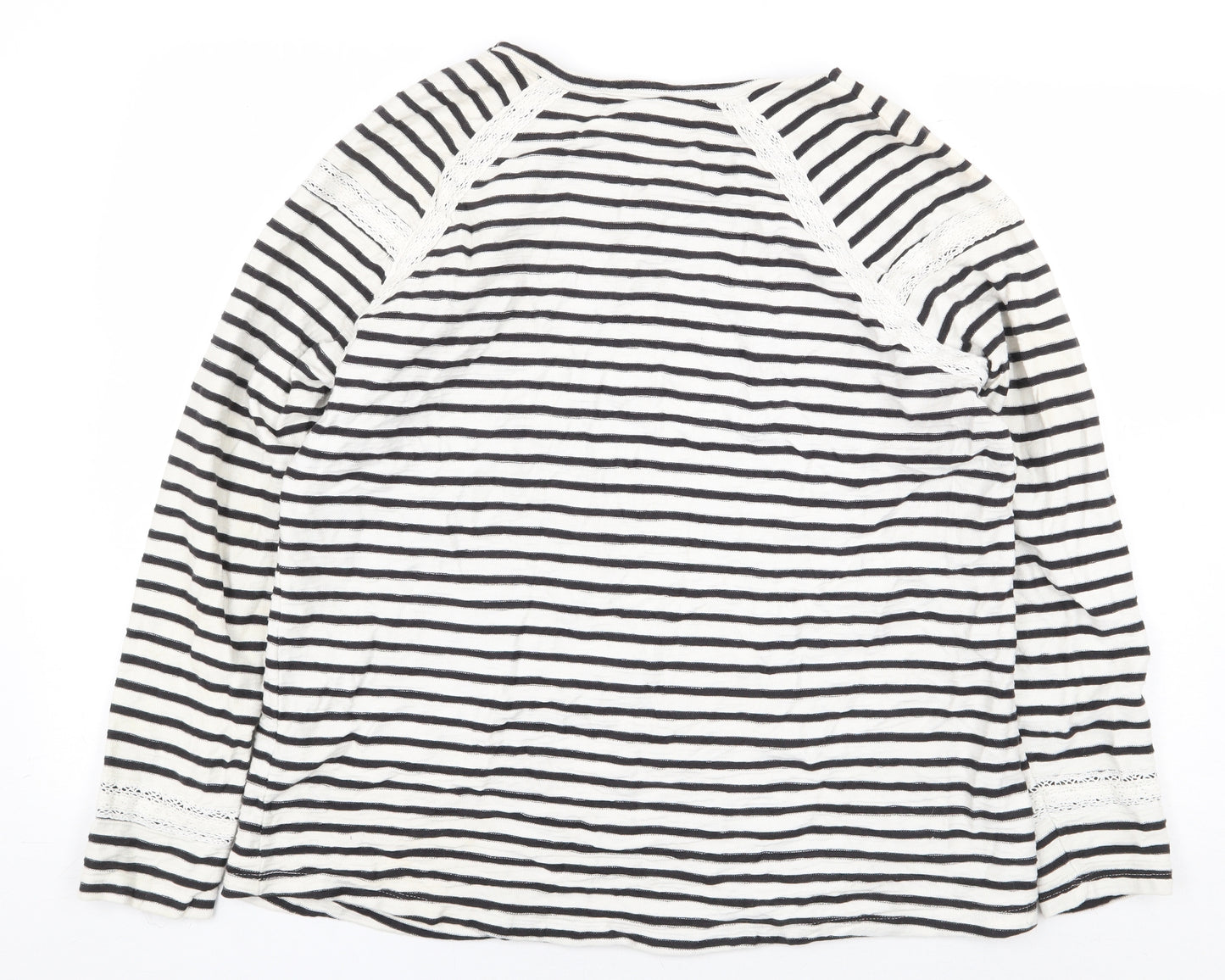 Falmers Heritage Womens White Striped 100% Cotton Pullover Sweatshirt Size 18 Pullover