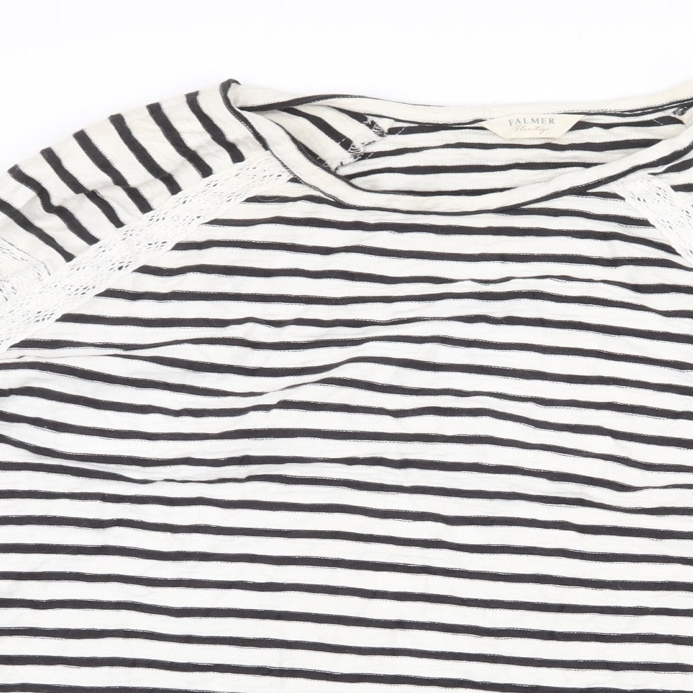 Falmers Heritage Womens White Striped 100% Cotton Pullover Sweatshirt Size 18 Pullover