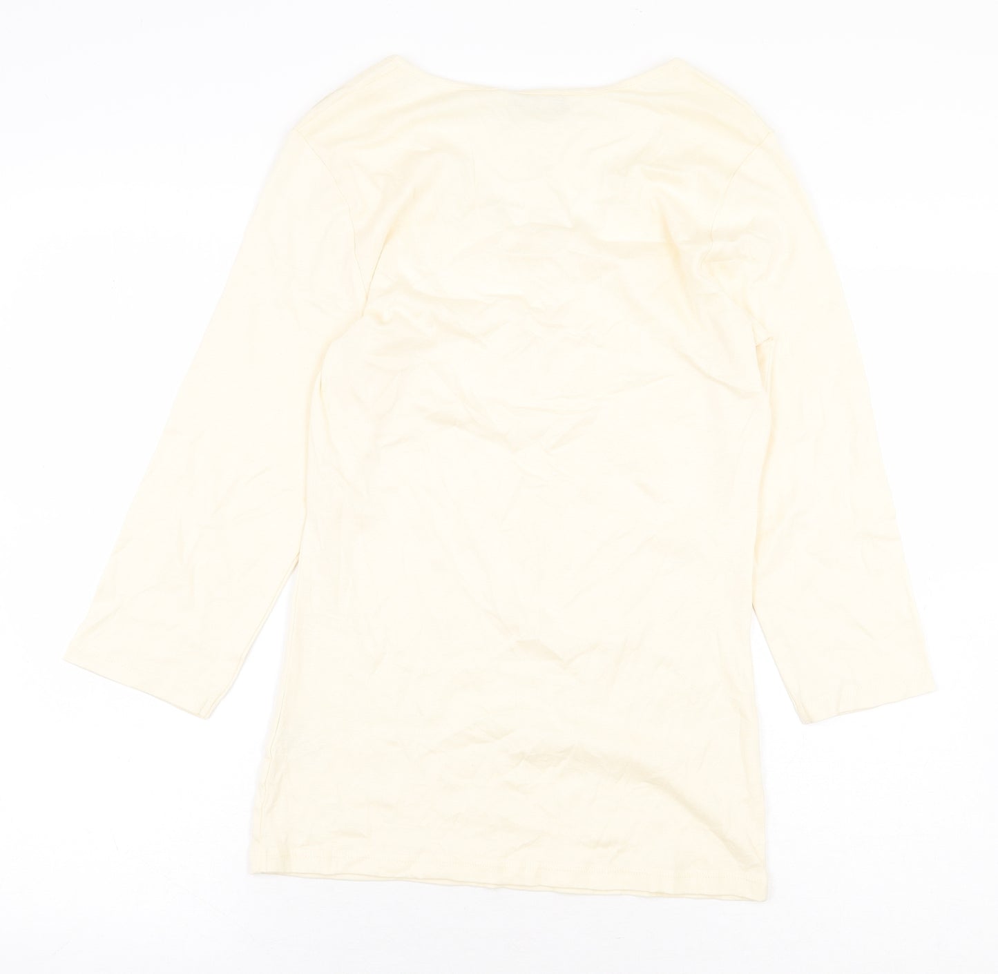 TU Womens Yellow 100% Cotton Basic T-Shirt Size 14 Henley