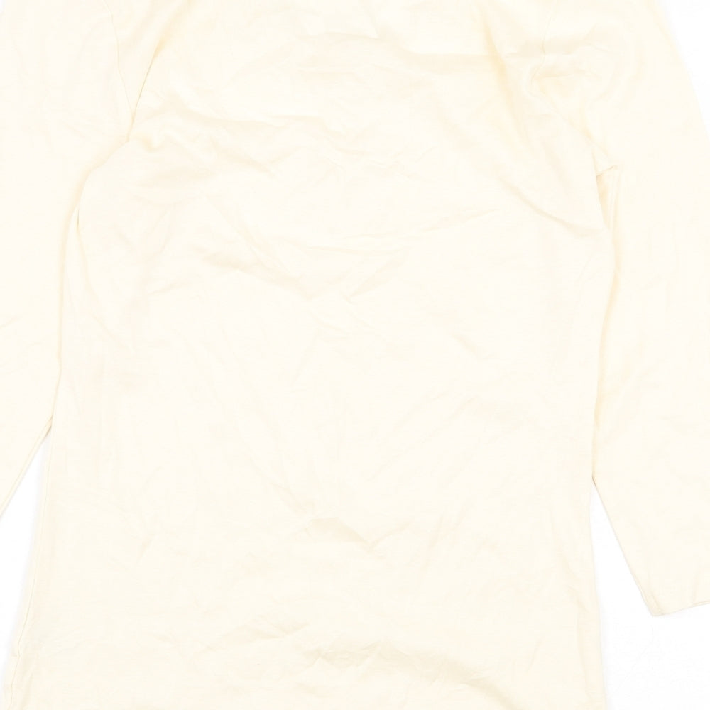 TU Womens Yellow 100% Cotton Basic T-Shirt Size 14 Henley