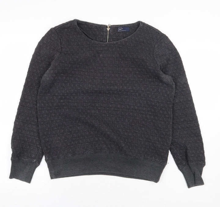 Gap Womens Grey Polyester Pullover Sweatshirt Size M Zip