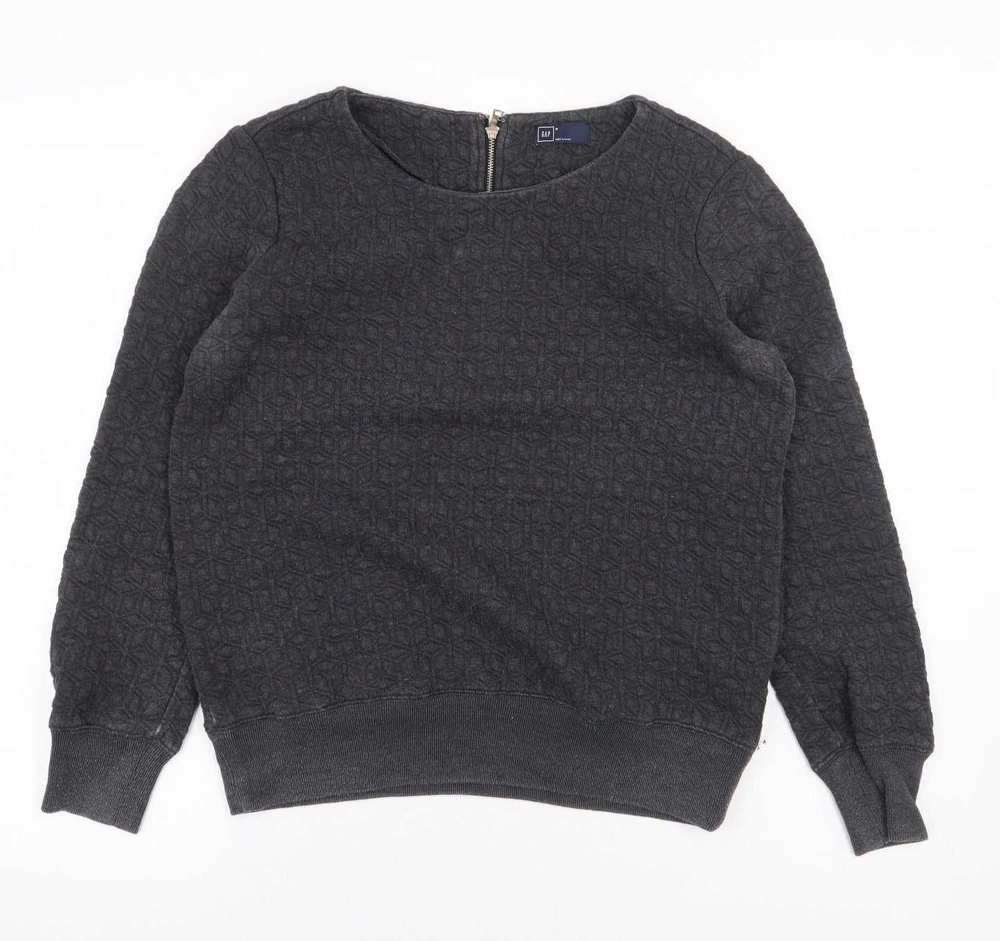 Gap Womens Grey Polyester Pullover Sweatshirt Size M Zip