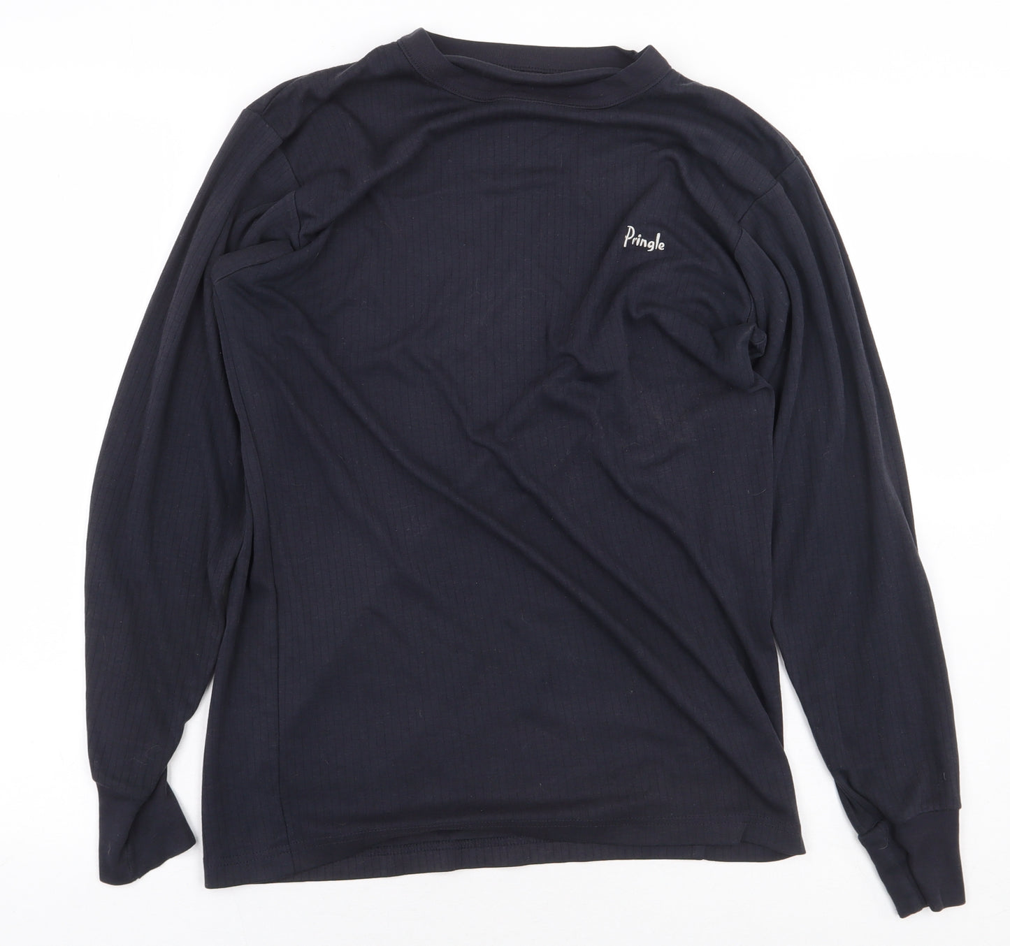 Pringle Mens Black Polyester T-Shirt Size L Round Neck
