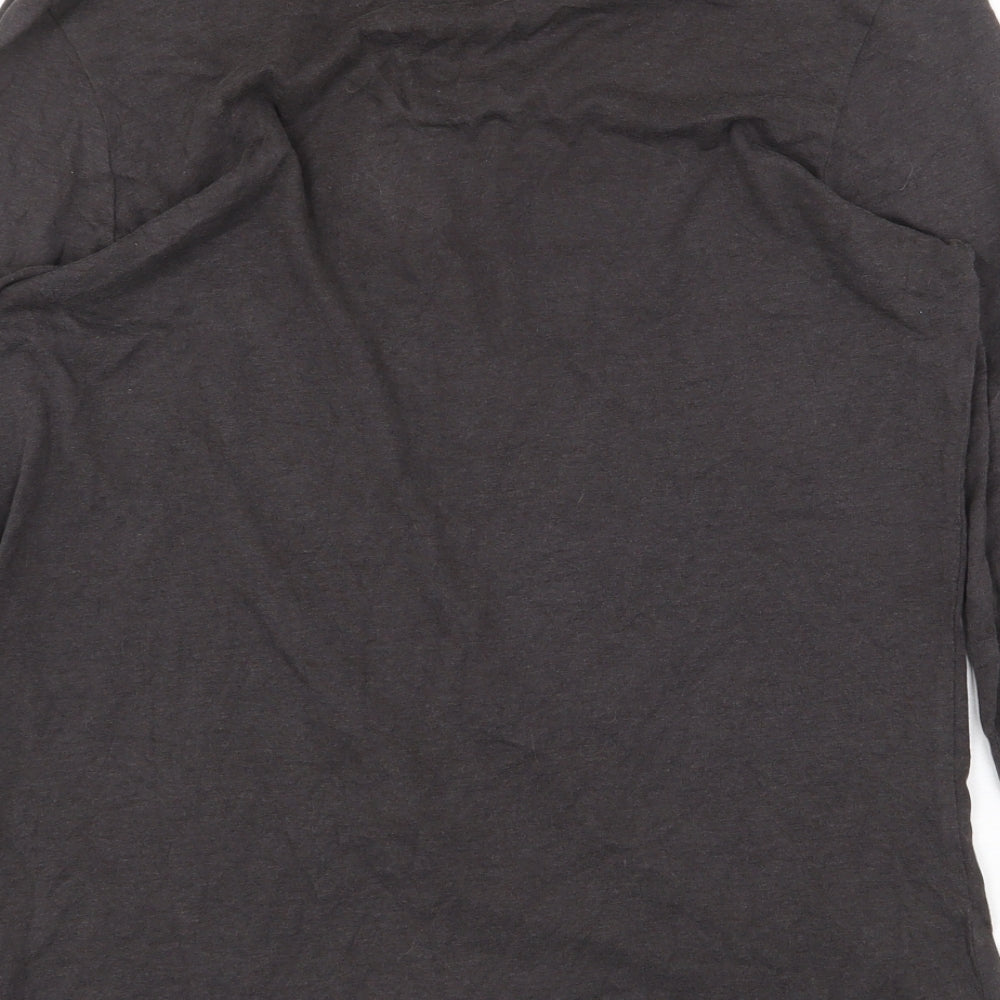 Fat Face Womens Brown Cotton Basic T-Shirt Size 14 Boat Neck