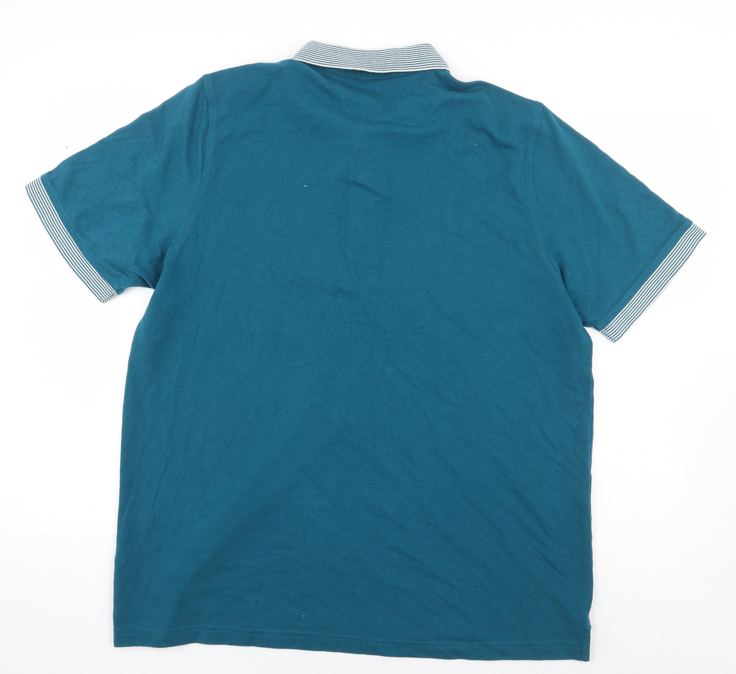 Lincoln Mens Green Cotton Polo Size XL Collared Button