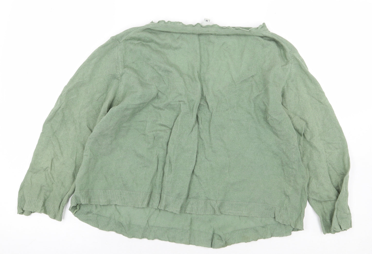 Jigsaw Womens Green Cotton Cropped Blouse Size M Scoop Neck