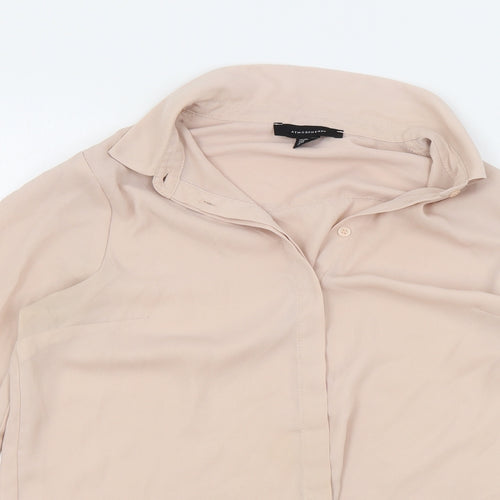 Atmosphere Womens Pink Polyester Basic Button-Up Size 12 Collared