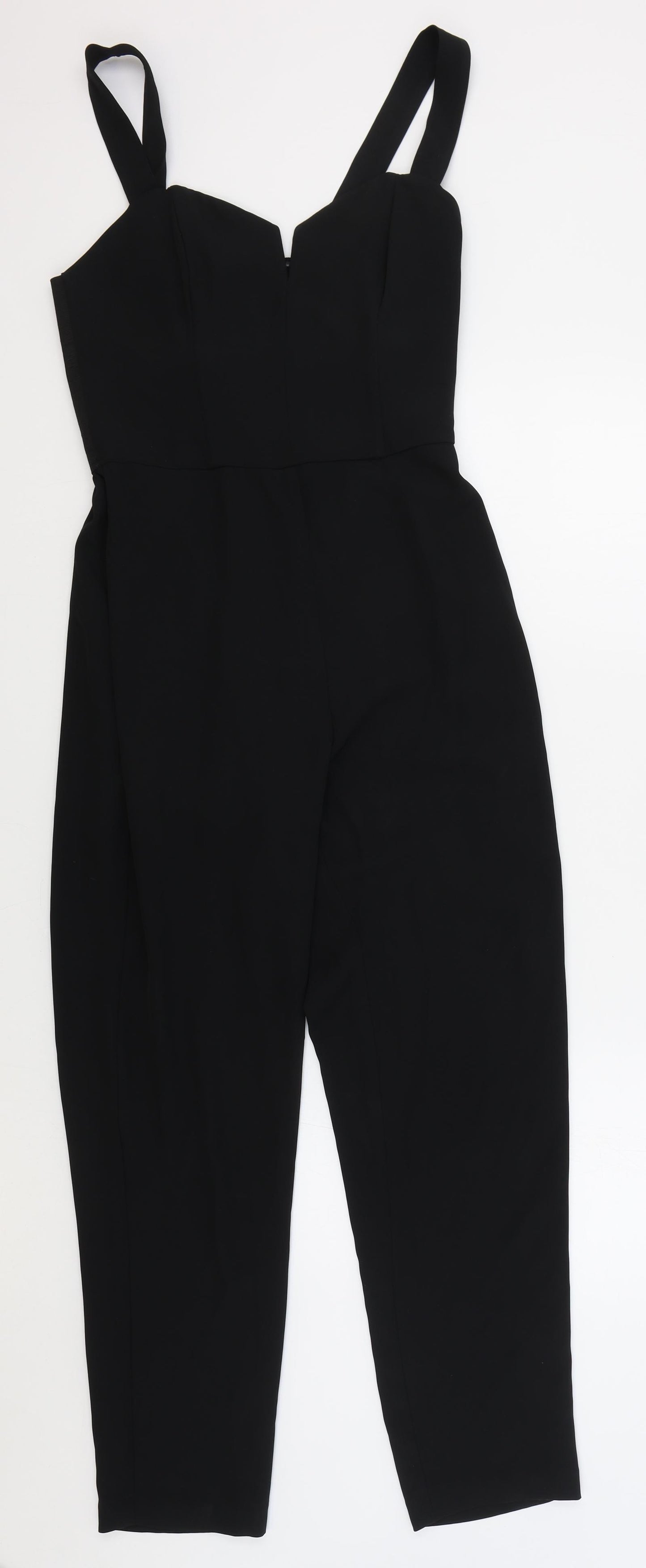 H&M Womens Black Polyester Jumpsuit One-Piece Size 10 L27 in Zip