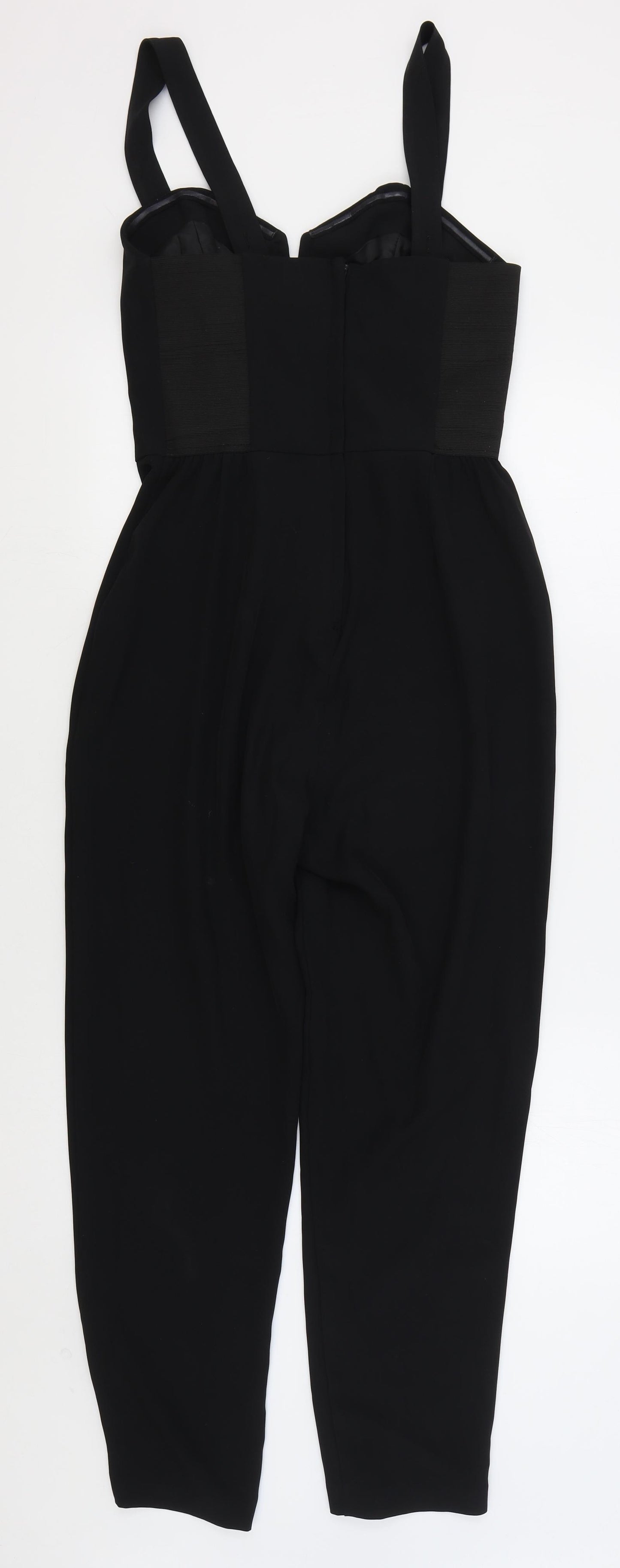 H&M Womens Black Polyester Jumpsuit One-Piece Size 10 L27 in Zip