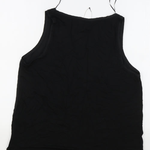 Marks and Spencer Womens Black Polyester Camisole Tank Size 14 Round Neck