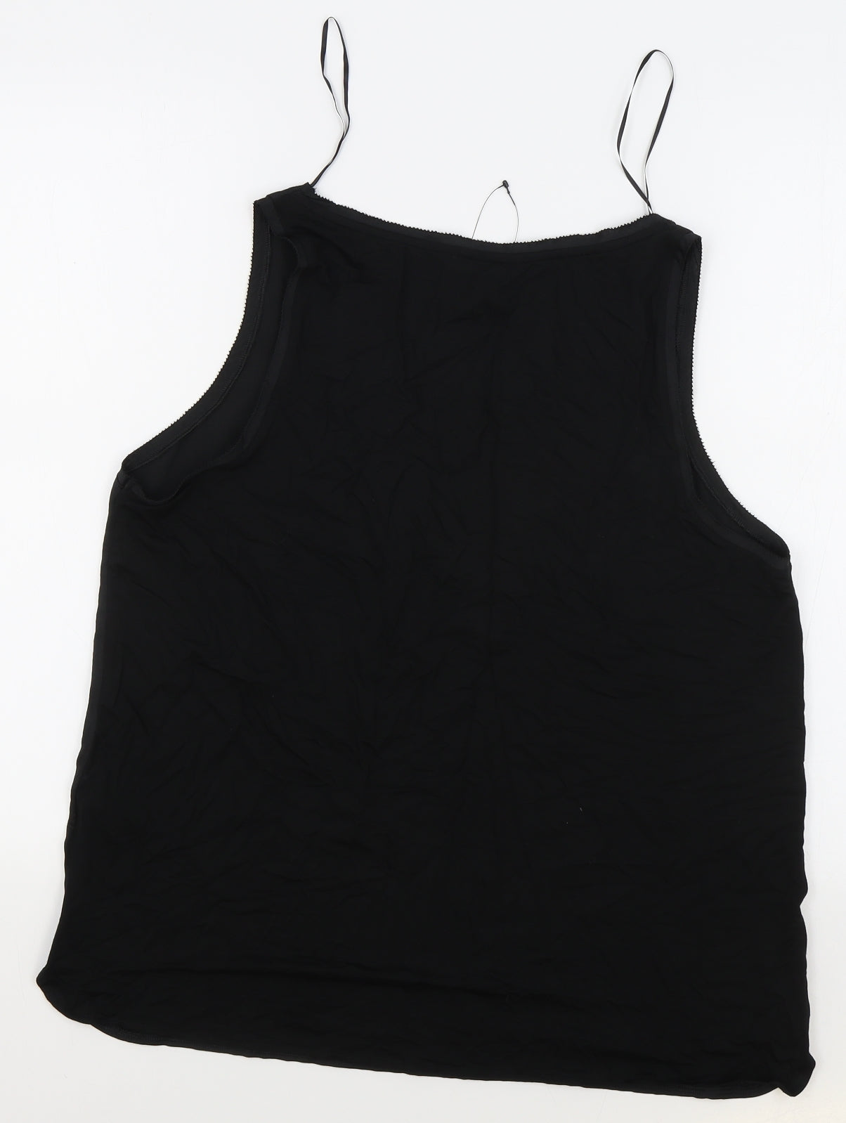 Marks and Spencer Womens Black Polyester Camisole Tank Size 14 Round Neck