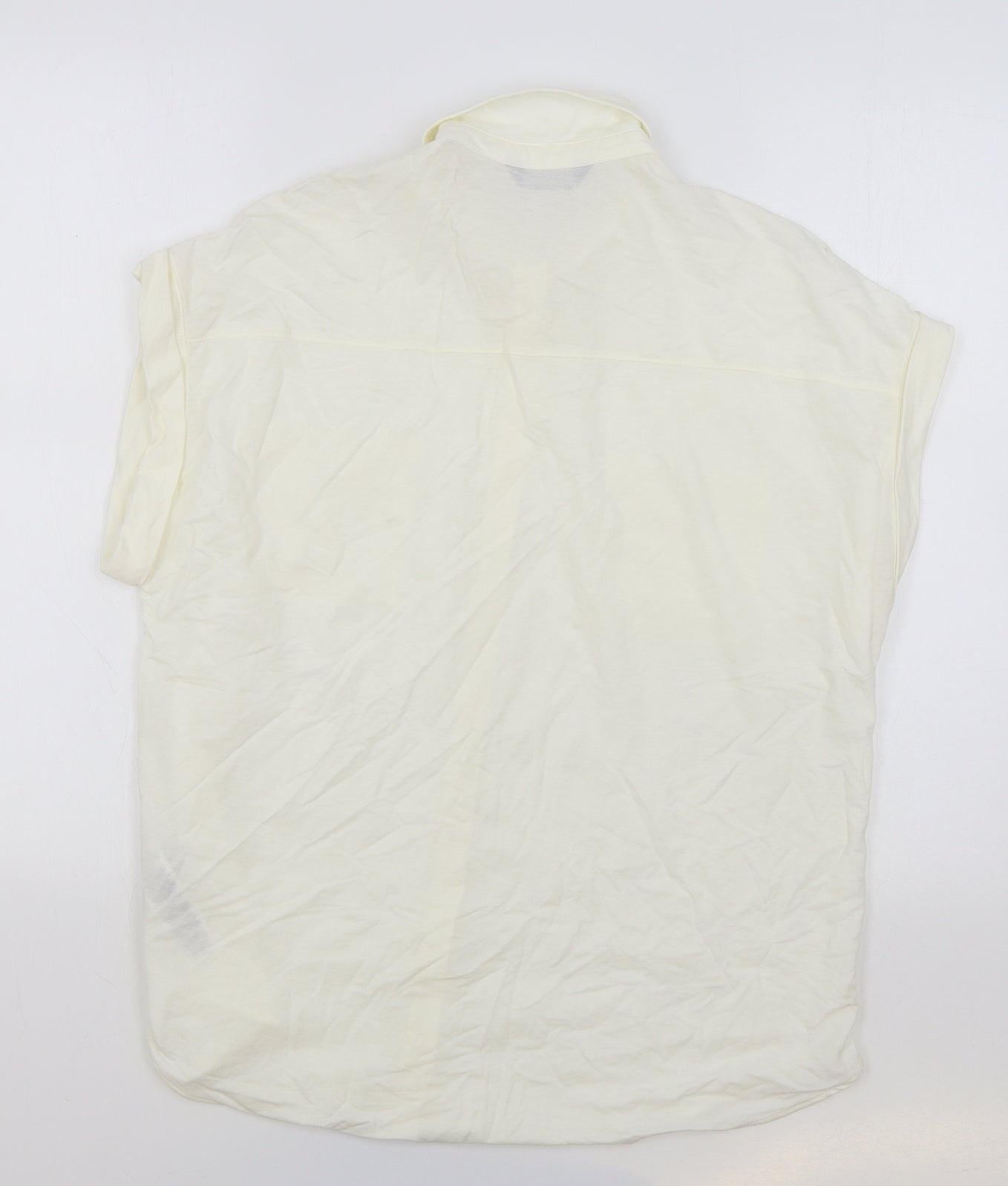 Marks and Spencer Womens Ivory Viscose Basic Button-Up Size 10 Collared