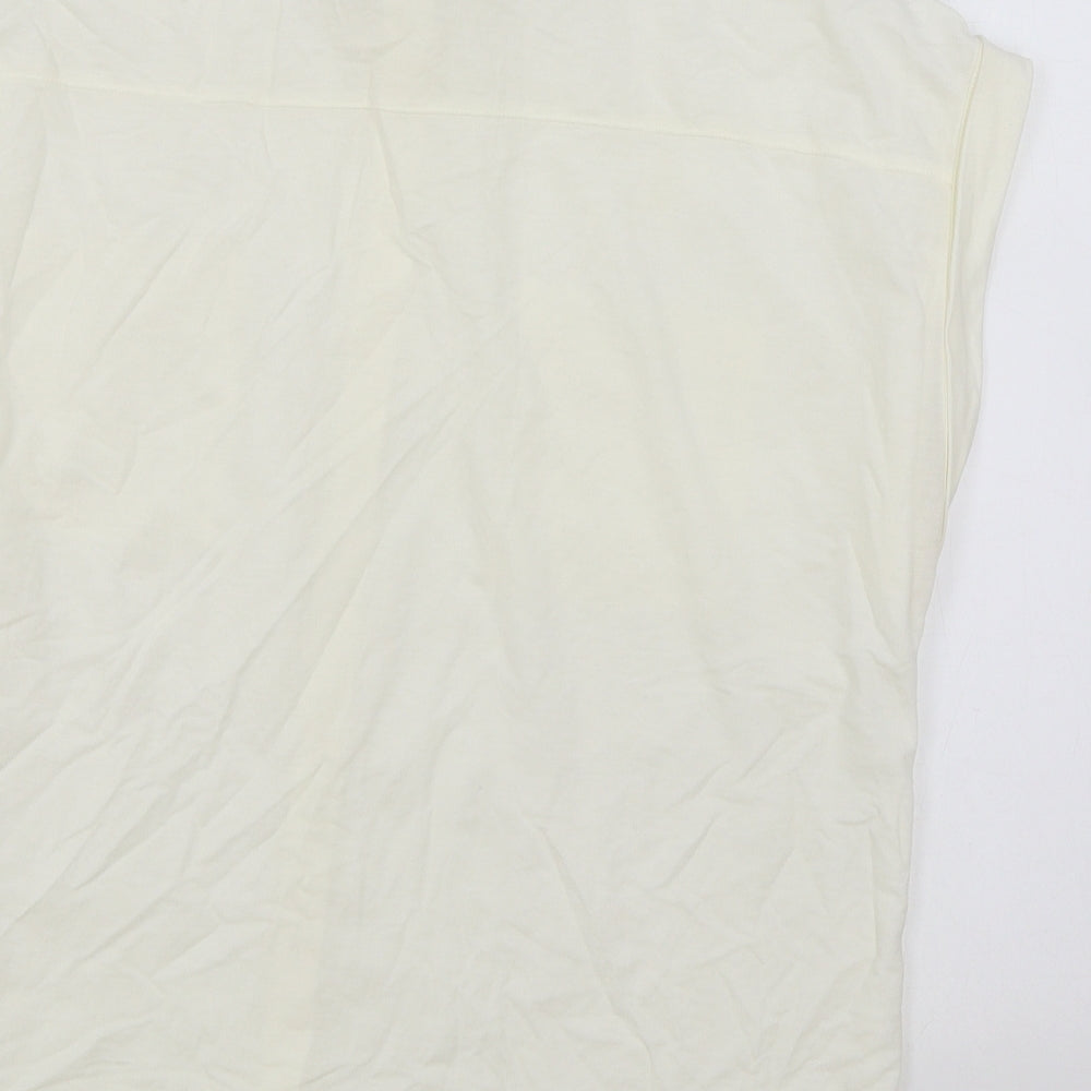 Marks and Spencer Womens Ivory Viscose Basic Button-Up Size 10 Collared