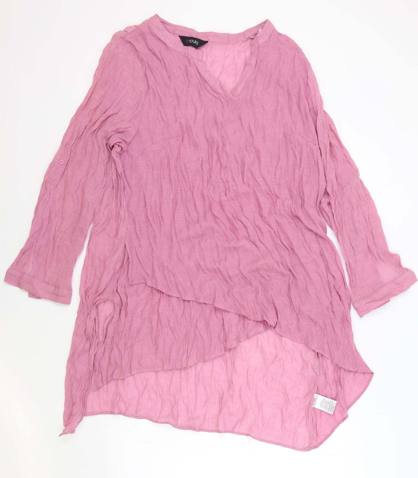 Yours Womens Pink Viscose Wrap Blouse Size 22 V-Neck