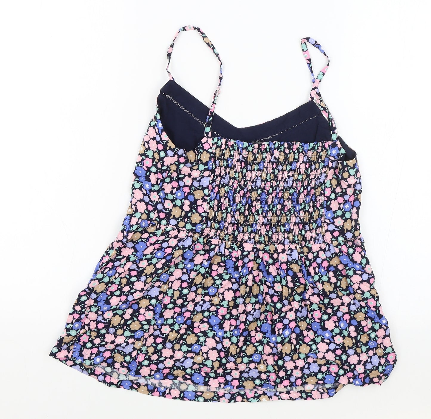 Marks and Spencer Womens Black Floral Viscose Camisole Tank Size 6 V-Neck