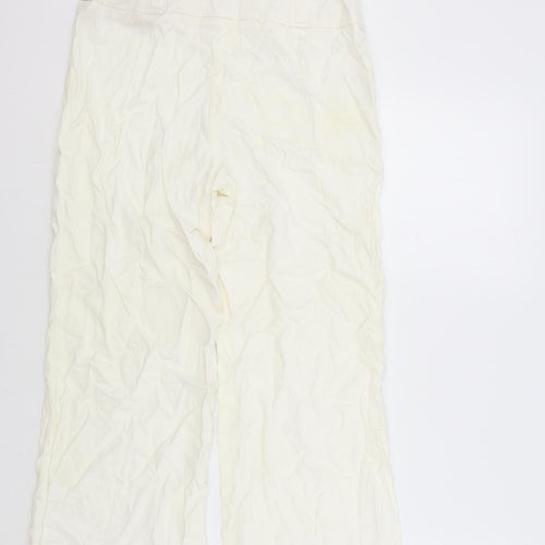 Principles Womens Ivory Acetate Chino Trousers Size 10 L26.5 in Regular Zip