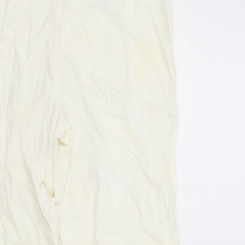 Principles Womens Ivory Acetate Chino Trousers Size 10 L26.5 in Regular Zip