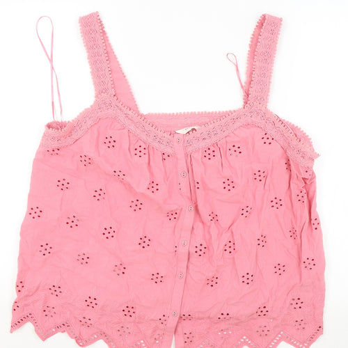 Per Una Womens Pink Polyester Camisole Tank Size 20 V-Neck - Lace Detail