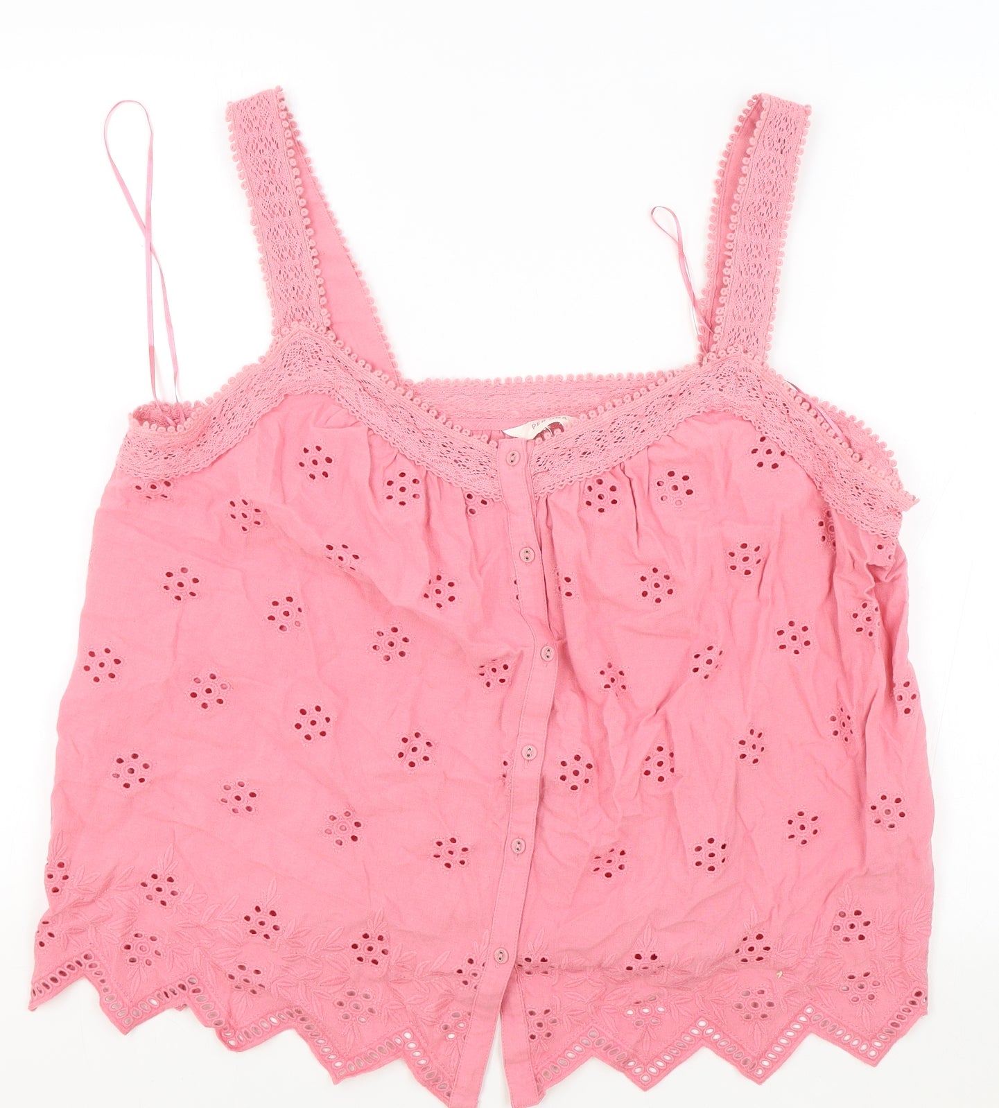 Per Una Womens Pink Polyester Camisole Tank Size 20 V-Neck - Lace Detail