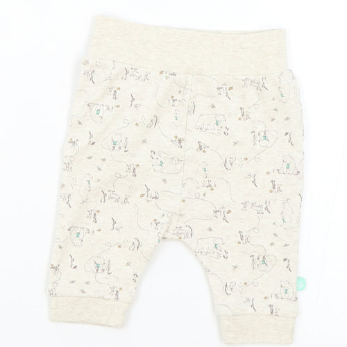 Jainco Beige Geometric Cotton Jogger Leggings Size 3-6 Months Pullover - Bear Print