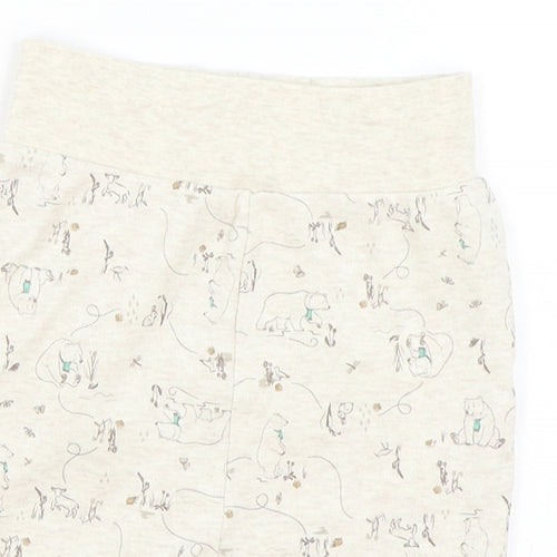 Jainco Beige Geometric Cotton Jogger Leggings Size 3-6 Months Pullover - Bear Print