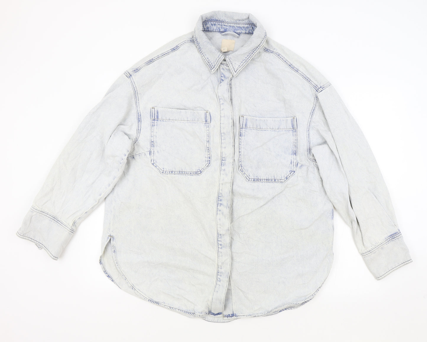 H&M Womens Blue Jacket Size S Button