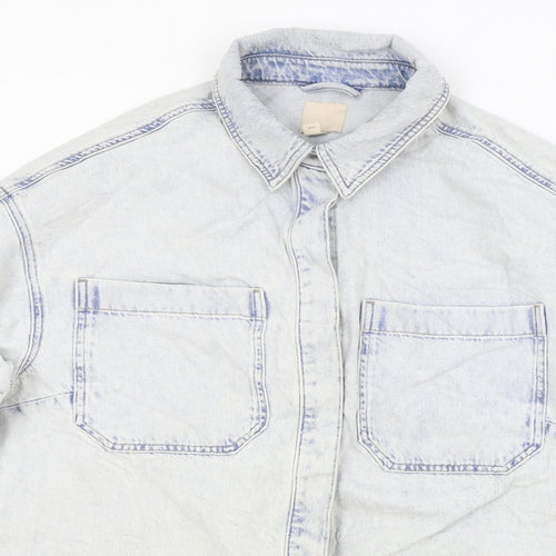 H&M Womens Blue Jacket Size S Button