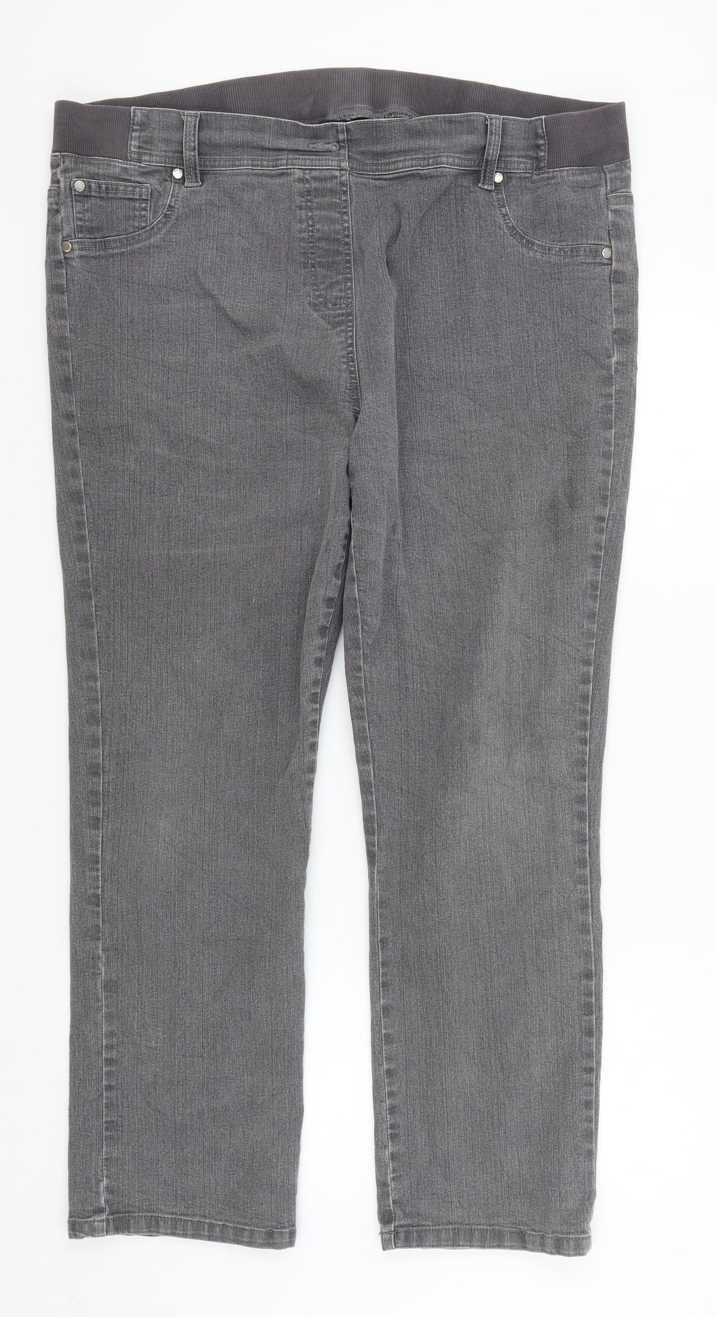 Maine Womens Grey Cotton Jegging Trousers Size 18 L27 in Regular