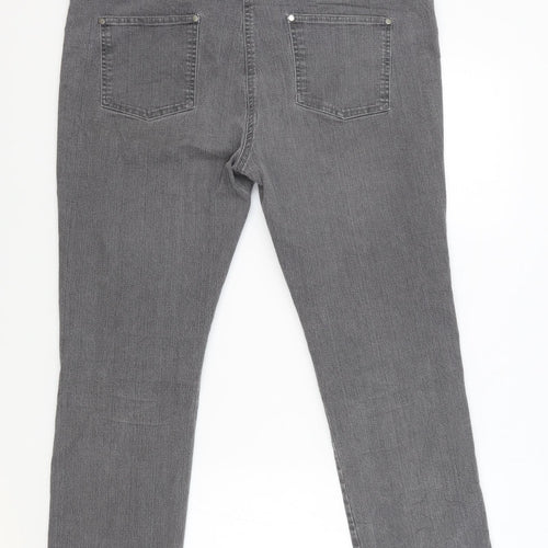 Maine Womens Grey Cotton Jegging Trousers Size 18 L27 in Regular