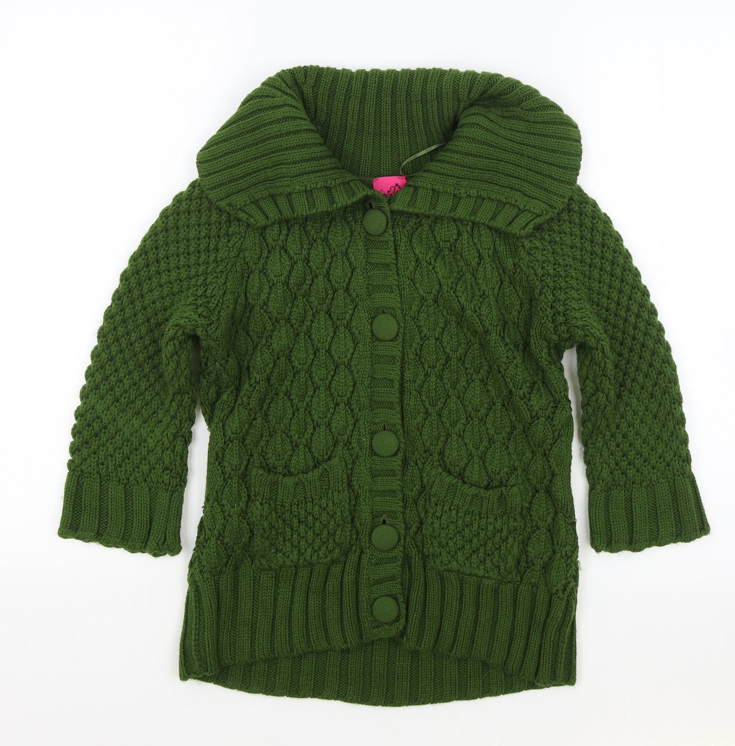 George Womens Green Cowl Neck Acrylic Cardigan Jumper Size 10